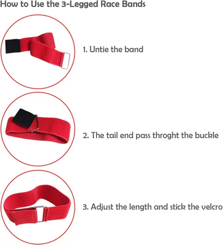 Vista 7 de Bandas de carreras de 8 colores y 3 patas, 3 patas de carrera, duradera, firme, elástica, cuerda de amarre colorida de 3 piernas para fiesta, juego