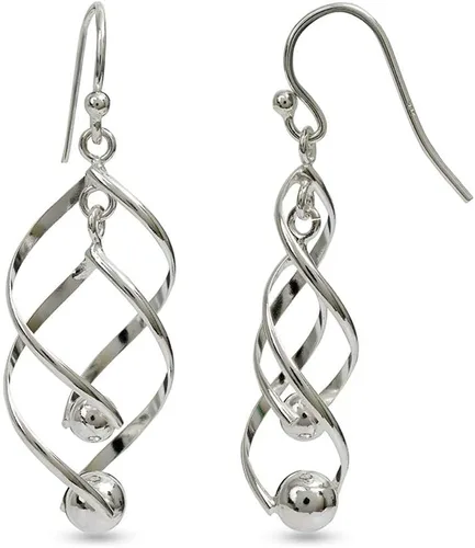 Vista 5 de LeCalla Aretes colgantes de plata de ley 925 para mujer, aretes colgantes de lágrima Aretes colgantes de gancho de pescado Regalo de joyería