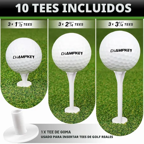 Vista 6 de CHAMPKEY Alfombrilla de Golf de Doble Césped Viene con 9 Tees de Golf y 1 Tee de Goma Alfombrilla de Práctica de Golf con Respaldo de Goma