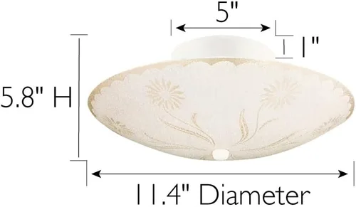 Vista 2 de Design House 501619 Lámpara de techo tradicional de 2 luces para interior con montaje semiempotrado ajustable, vidrio esmerilado para dormitorio