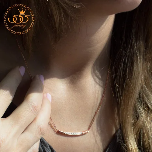 Vista 2 de 555Jewelry Collar con colgante de circonita cúbica de acero inoxidable para mujer