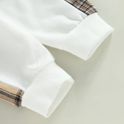 Vista 6 de Sasaerucure Conjunto de 2 piezas para bebé, niña, niño, manga larga, arcoíris, con pantalones de leopardo, ropa de invierno y primavera