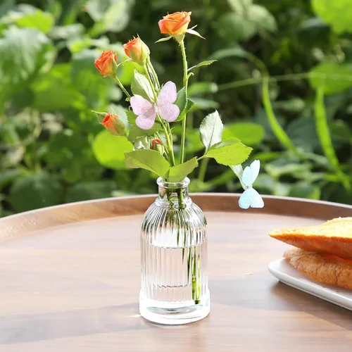 Vista 7 de Jarrones de Vidrio para Capullos en Juego a Granel de 30 Piezas, Pequeños Jarrones de Vidrio para Flores como Centros de Mesa de Boda para Mesas