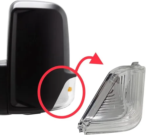 Vista 4 de Spieg Lente de luz intermitente para espejo lateral del conductor para Freightliner Mercedes Sprinter 2007-2018 sin bombilla (izquierda)