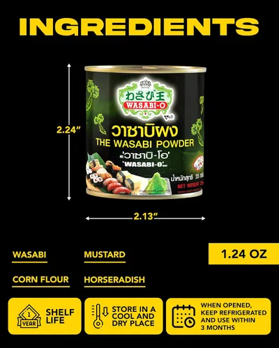 Vista 5 de Wasabi-O Real Wasabi Powder – Condimento japonés fresco de raíz de wasabi para sushi, salsa y salsas – puro, vegano y sin gluten – Calidad premium