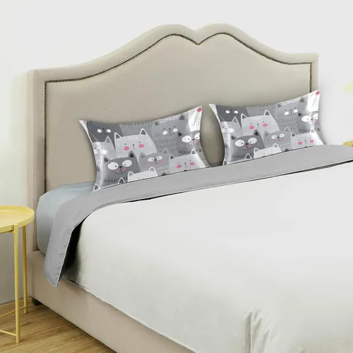Vista 5 de Fundas de almohada de satén con diseño de gato transpirable para cabello y piel, sin cremallera, con cierre de sobre para sofá cama, tamaño estándar