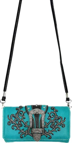 Vista 3 de Zelris Western Country - Cartera cruzada con hebilla floral