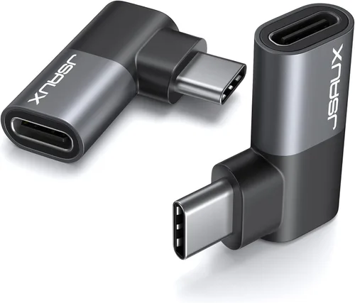 Vista 11 de JSAUX Paquete de 2 adaptadores USB C a USB C de 90 grados, adaptador tipo C de ángulo recto de 100W y 40Gbps para transferencia de datos para Steam