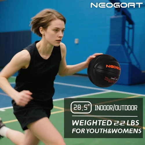 Vista 4 de 3LBS/2.2LBS 29.5"/28.5" Weighted Heavy Basketball Training Equipment for in& Outdoor Improving Handling Dribbling, Passing&Rebounding Skills