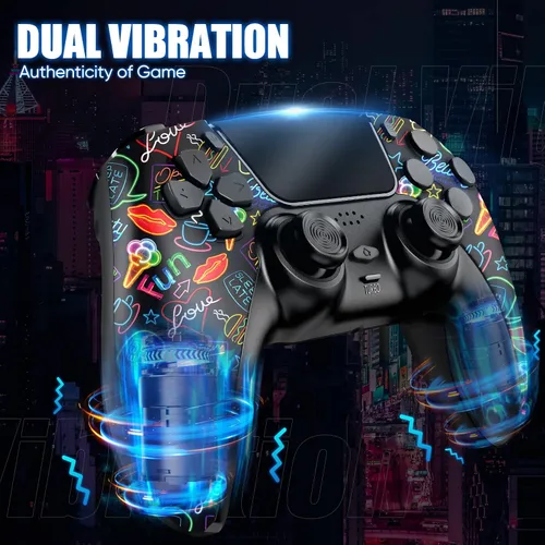 Vista 3 de RIIKUNTEK Wireless Controller Compatible with PS-4PS-3SwitchAndroidPC, Bluetooth Game Controller for PS4 with Dual Vibration, Touchpad, Six-Axis