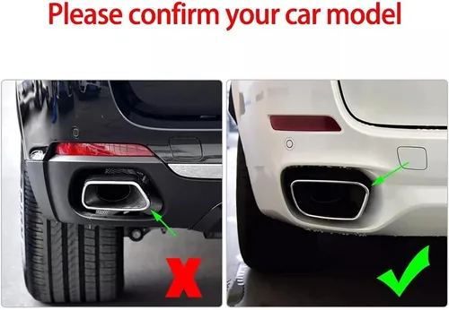 Vista 4 de Piezas de cubierta de salida de tubo de escape para silenciador de cola de automóvil, compatibles con BMW X5 F15 2014-2018 X6 F16 2015-2019 moldura