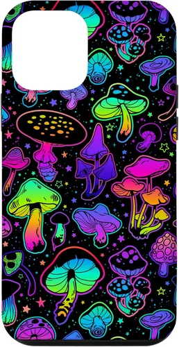 Vista 12 de Funda para iPhone 15 con diseño psicodélico de hongos mágicos hippie
