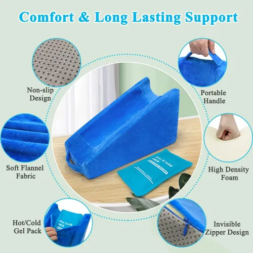 Vista 5 de Almohada de elevación de brazo con cuña para elevar el brazo después de la cirugía, almohada de muñeca rota, codo para dormir, almohada de apoyo