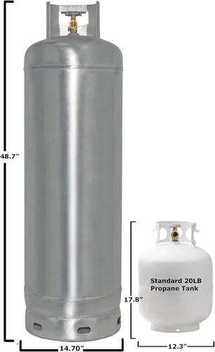 Vista 4 de Flame King YSN100-GALV - Tanque de propano de acero galvanizado de 100LB con válvula POL, libre de óxido y corrosión, construido para durar