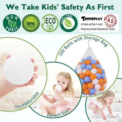Vista 3 de Bolas de hoyo de TRENDPLAY en forma de estrella y corazón para niños pequeños - 50, 100, 200, 500 piezas de bolas de plástico para diversión y juego