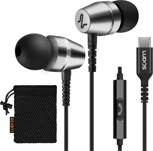 Vista 25 de LUDOS OMNITONE Auriculares con cable in-ear, 5 años de garantía, auriculares con micrófono, conector de 3.5 mm, auriculares con cable