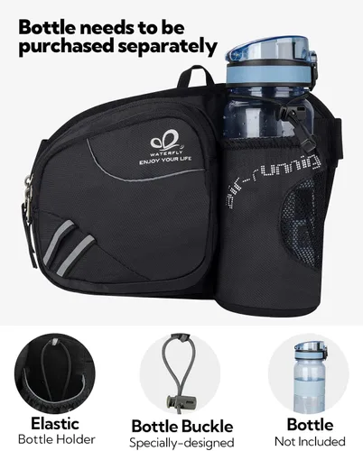 Vista 4 de Waterfly - Cangurera de senderismo con soporte para botella de agua para hombres y mujeres, para correr y pasear al perro, para iPhone 8 Plus