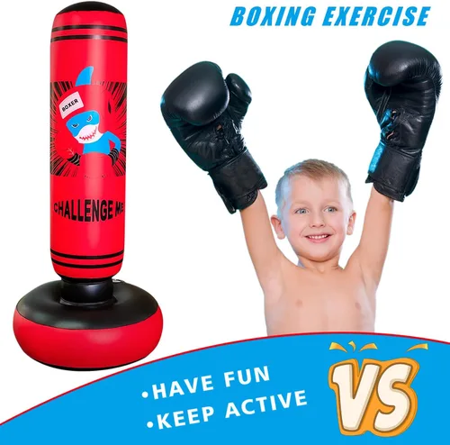 Vista 5 de Punching Bag Kid,Boxing Bag for Kids,Inflatable Dummy, Inflatable Punching Bag, De-Stress Boxing Bag for Kids.