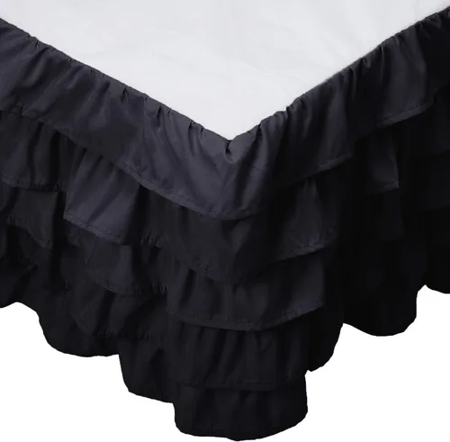 Vista 17 de Elegant Comfort Leila Collection - Falda de cama con múltiples volantes, 1500 hilos por pulgada cuadrada, calidad egipcia, con volantes antipolvo