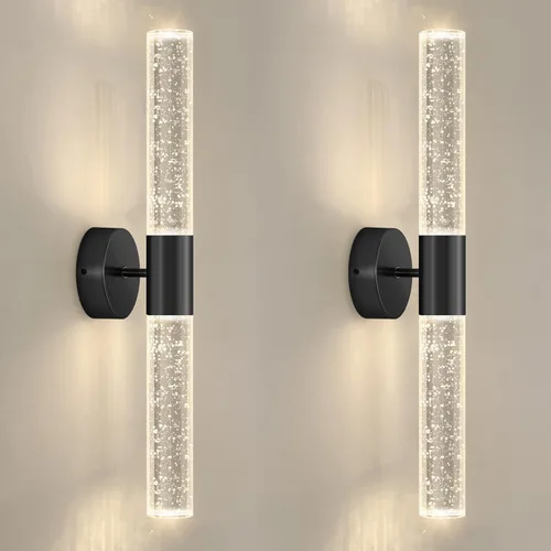 Vista 14 de Apliques de Pared Negros LED Apliques Modernos Iluminación de Pared para Comedor 10W 3000K Luces de Pared LED de Cristal Cableadas Luminarias