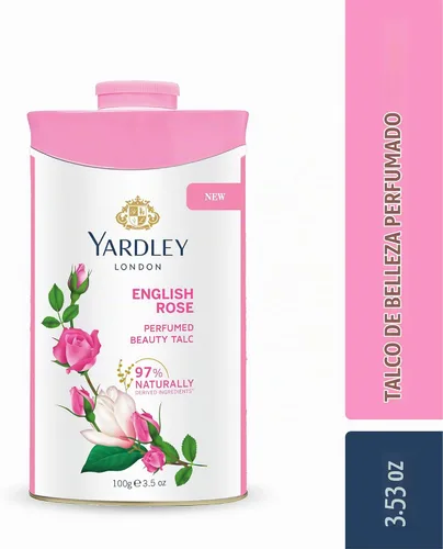Vista 3 de Yardley London Rosa Inglesa Perfumado Talco Desodorante Polvo de Talco 100gm