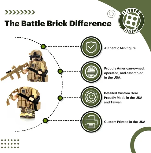 Vista 5 de Battle Brick Seal Team Six Commando Custom 1 Minifigura