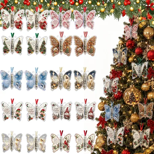 Vista 21 de Regalo de dinero en efectivo de Navidad, adorno de mariposa, decoración de 5PCS-B