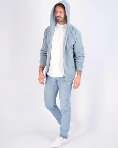 Vista 4 de Paquete de 3 sudadera con capucha de manga larga y cremallera completa para hombre, chaqueta atlética (disponible en tallas grandes y altas)