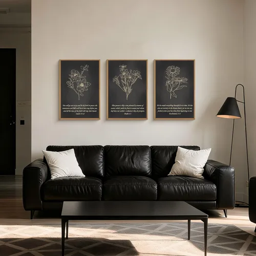 Vista 36 de FWIEXA Juego de Arte de Lienzo Bohemio Enmarcado para Pared, Cuadros Botánicos Verde Salvia Decoración de Pared, Impresiones de Arte de Plantas