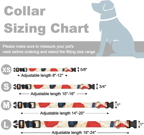 Vista 7 de Rnivvi Collar para perros pequeños, bonito collar resistente y ajustable para cachorros con hebilla de liberación rápida para machos, hembras