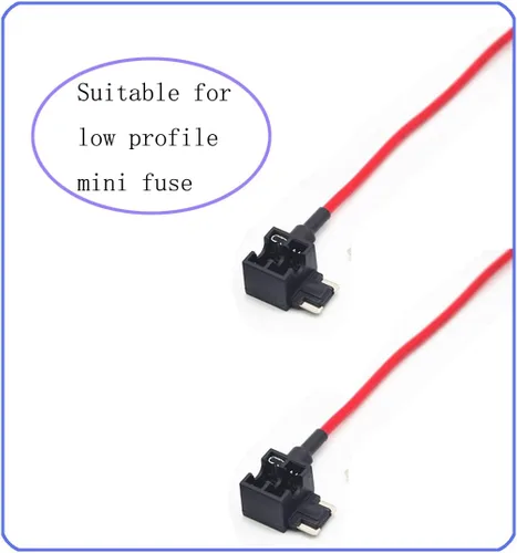 Vista 2 de Adaptador TAP de fusible para automóvil de calibre 16, 2 piezas, para fusibles tipo cuchilla de perfil bajo + 8 piezas de mini fusible de perfil