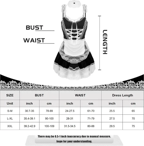Vista 6 de paloli Maid Cosplay Costume For Women Classic Japanese Anime Dress With Lace Apron And Stocking Set