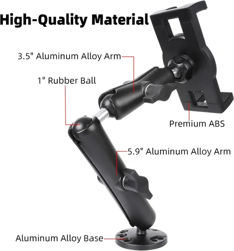 Vista 4 de Soporte para tablet con base de taladro resistente para camión