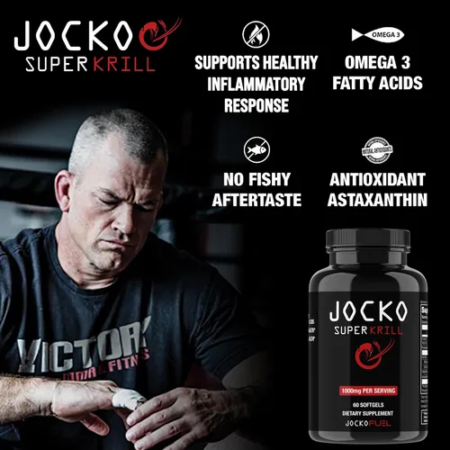 Vista 8 de Jocko Fuel Paquete de suplemento de aceite de krill Omega 3 y Guerra Fría