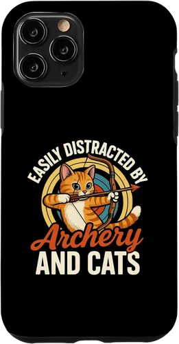 Vista 29 de Funny Cat Parent Gift Easily Distracted by Archery and Cats Case for iPhone 17