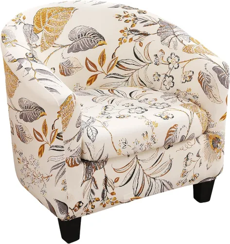 Vista 27 de NILUOH - Funda para silla de club de 2 piezas, funda elástica para silla de bañera redonda, fundas para silla de barril, fundas antideslizantes