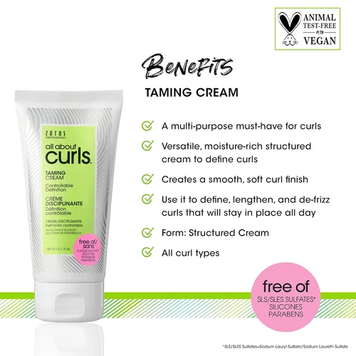 Vista 3 de ALL ABOUT CURLS Smoothing Cream For Curly Hair Styling Moisturize, Define & Enhance Texture Reduce Frizz & Boost Shine Controllable