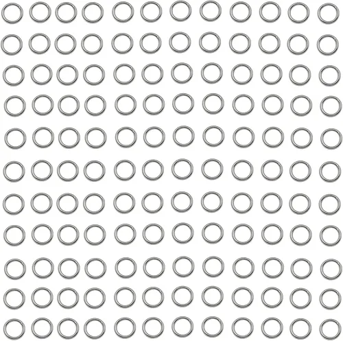 Vista 8 de 1000 anillos de acero inoxidable de 0.118 pulgadas (0.118 in) para hacer joyas, collares, pulseras, aretes, llavero, manualidades