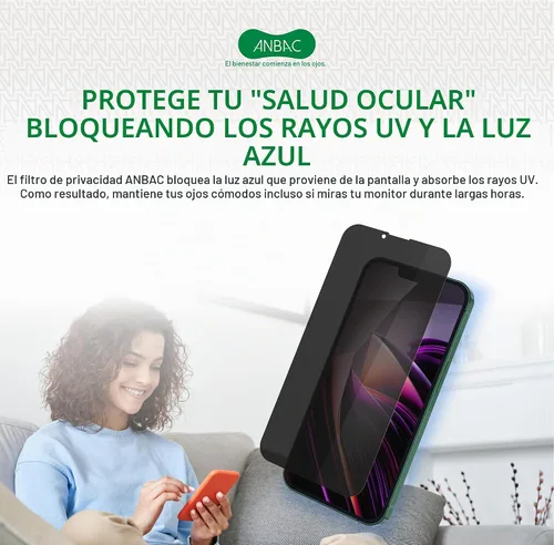 Vista 3 de Protector de pantalla de privacidad para iPhone 13 Mini, bloqueo de luz azul, vidrio templado de privacidad de 5.4 pulgadas con kit de herramientas
