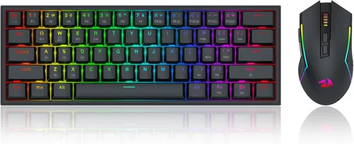 Vista 2 de Redragon Teclado inalámbrico para juegos S144 Combo, K617 PRO 60% + mouse K617 + M693