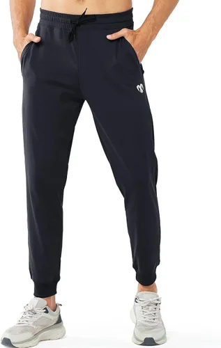 Vista 2 de MYTREKALLY Mens Jogger Pants with Zipper Pockets Golf Pant Workout Gym Pants Jogging Pant for Men Athletic Training Track