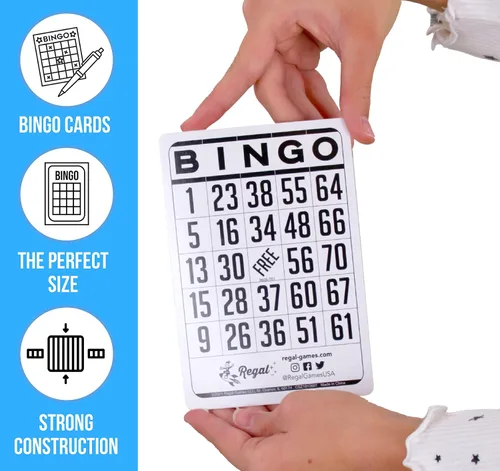 Vista 2 de Regal Bingo - Hojas de bingo clásicas de solo 6 x 4 pulgadas, hojas de bingo blancas reutilizables para noches de juegos familiares, fiestas