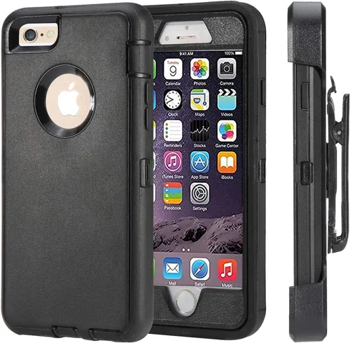 Vista 5 de Funda para iPhone 8 y iPhone 7, resistente, con función atril, protector de pantalla integrado, 4 en 1, fuerte y resistente a prueba de golpes