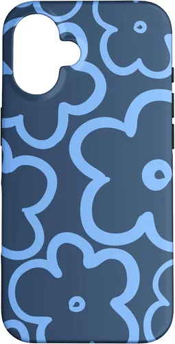 Vista 28 de Funda para iPhone 12 Mini con diseño floral azul marino y azul claro