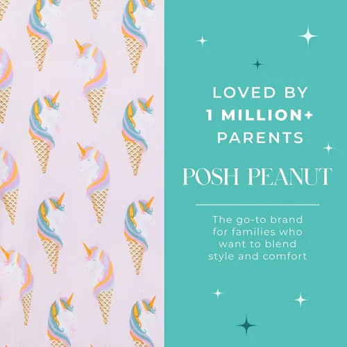 Vista 44 de Posh Peanut Pijamas para niñas, suaves, de viscosa de bambú para niños, pijamas a juego de manga larga para niñas