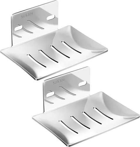 Vista 7 de Jabonera montada en la pared, jabonera de baño para ducha, acero inoxidable 304 montado en la pared, soporte para jabón para baño y cocina