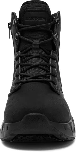 Vista 3 de LARNMERN Botas tácticas de los hombres antideslizante cremallera lateral suave zapatos de trabajo Casual Comfort Botas Militares Hombre Zapatos