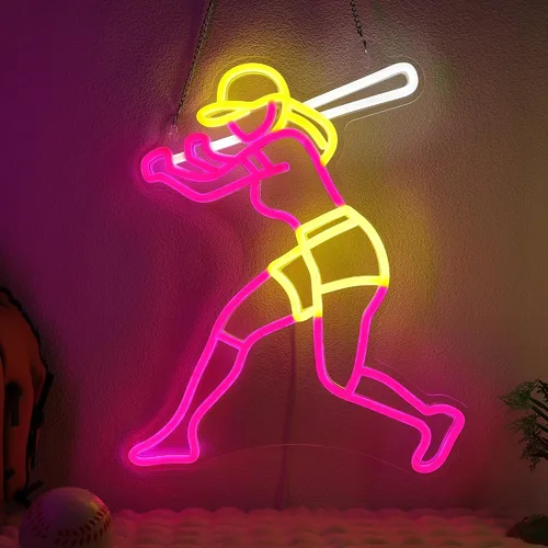 Vista 9 de Letrero de neón de fútbol de OkiyiD para niñas - Decoración de pared deportiva regulable con alimentación USB, regalos únicos para mujeres y niñas