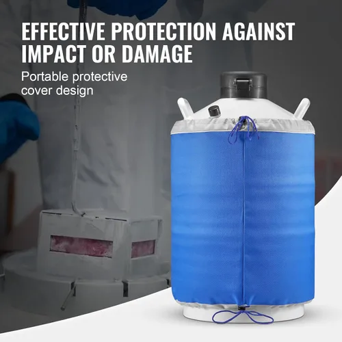 Vista 6 de Happybuy Tanque de nitrógeno líquido de 20L, aleación de aluminio LN2 Dewar con 6 botes, bolsa de transporte y correas, tanque criogénico