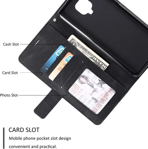 Vista 4 de Funda de cuero tipo cartera para Xiaomi Redmi Note 9 pro/Note 9s/Note 9pro Max, funda de poliuretano con tapa y ranuras de crédito, funda plegable